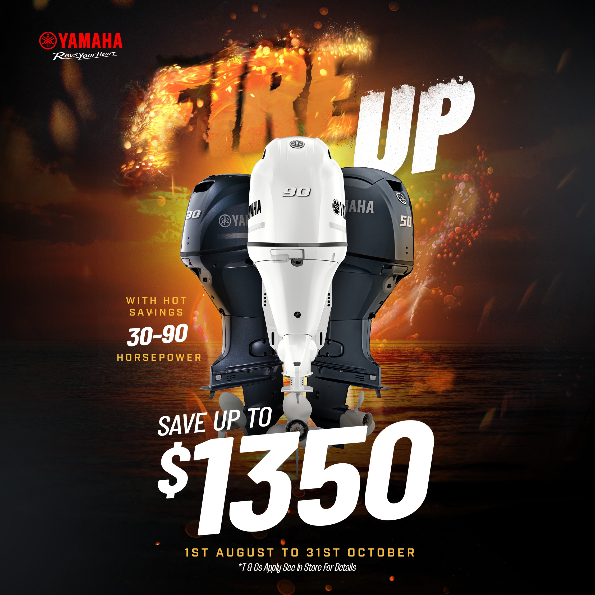 yamaha marine fire up promo banner